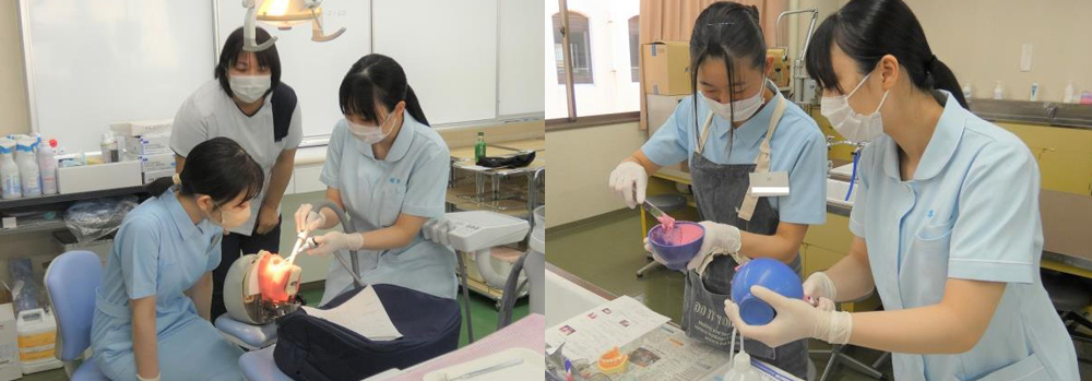 オープンキャンパスで歯科衛生士の仕事を体験